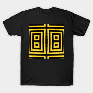 HIGHLY Visible Yellow and Black Line Kaleidoscope pattern (Seamless) 23 T-Shirt